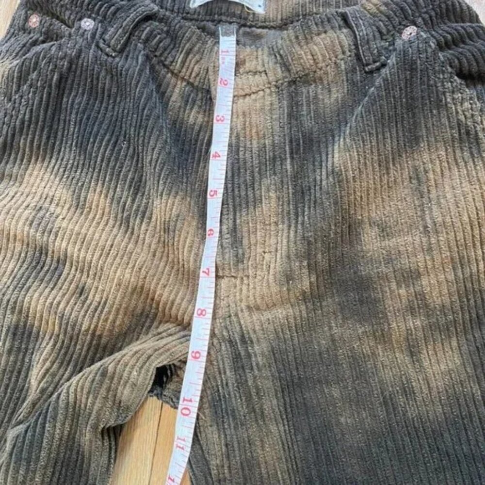 Free People Reese Pitched Straight Corduroy Jeans Tie Dye Brown Tan Size 24 - Picture 10 of 10